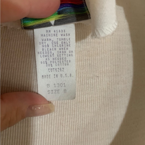 Vintage 90’s Action line white scallop trim button up dress with pockets size 8 - Picture 13 of 13